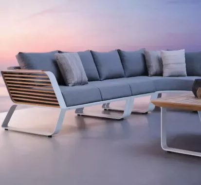 Salon d’angle WING Pininfarina – mobilier extérieur design luxe 5 places | Côte d’Azur Monaco