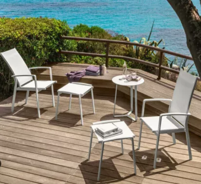 Fauteuil inclinable LADY Talenti – aluminium & textilène, lot de 2 haut de gamme Provence Alpes Côte d’Azur