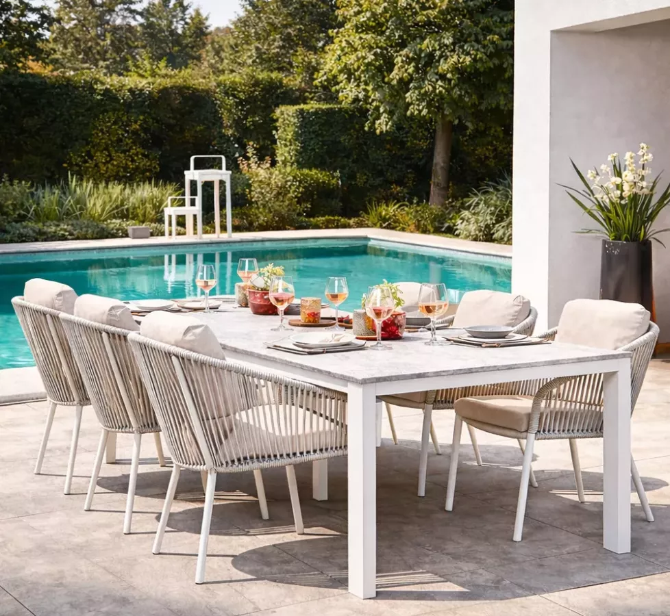 Table à manger ceramique aluminium Savona