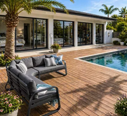 Salon de jardin canapé extérieur 6 places aluminium gris TIVANO – Azur Lounge PACA Toulon, Nice et Antibes