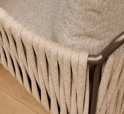 Fauteuil Design FIAVÈ Aluminium Bronze & Corde – Haut de Gamme Extérieur | Provence-Alpes-Côte d’Azur & Monaco
