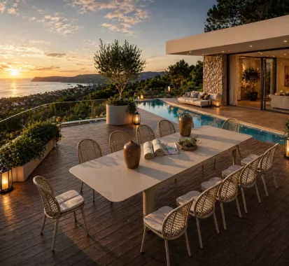 Table Extensible XXL Aluminium Crème 10-16 Pers DORANO | Nice Cannes Monaco Azur Lounge
